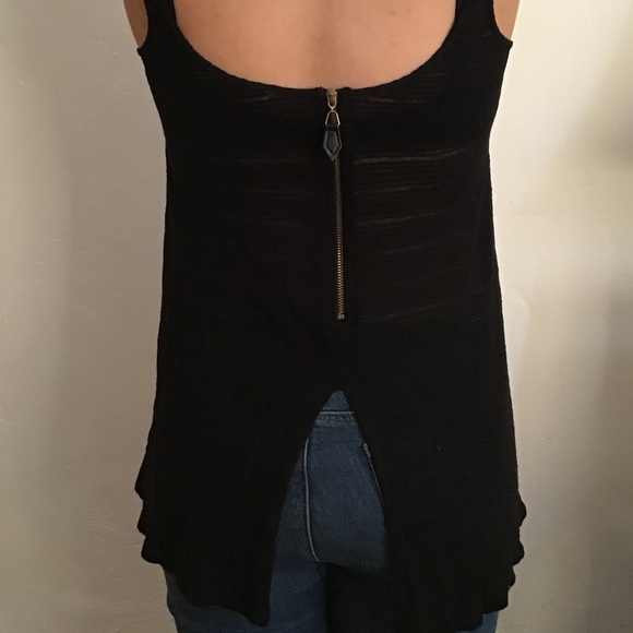 Zara Black Tank with Back Detail - Picture 6 of 7